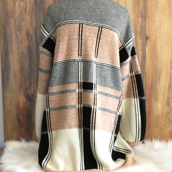 Doe & Rae Women's Open Cardigan Sweater Multi Color Large - Picture 3 of 4